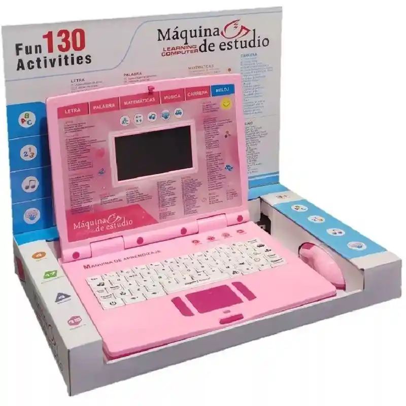 Computador Didactico Niñas Juguete 130 Funciones Rosado