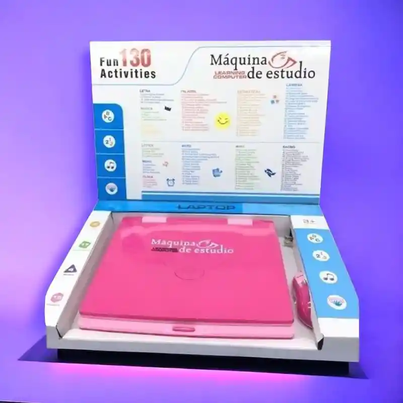 Computador Didactico Niñas Juguete 130 Funciones Rosado