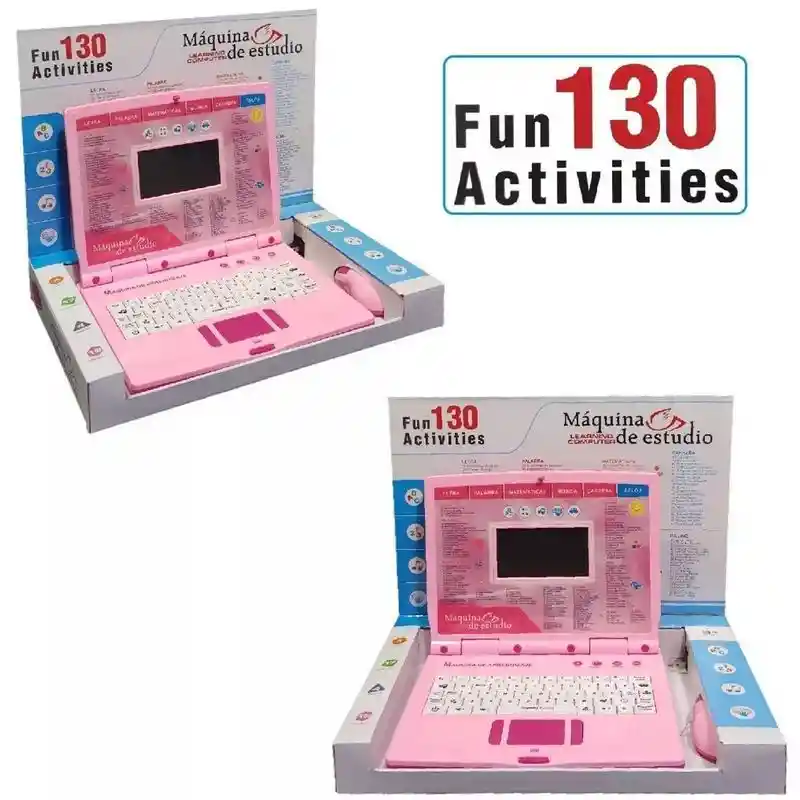 Computador Didactico Niñas Juguete 130 Funciones Rosado