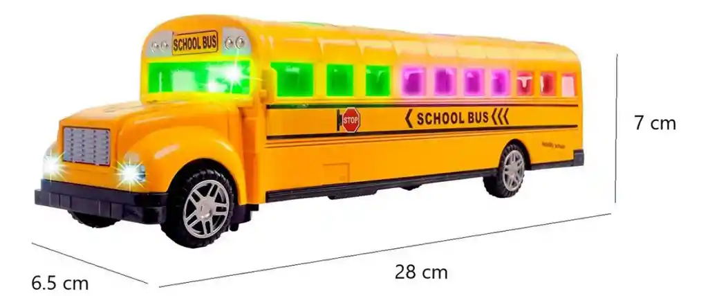 Carro Bus Escolar Luces Sonido Movimiento Juguete + Baterias