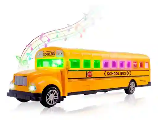 Carro Bus Escolar Luces Sonido Movimiento Juguete + Baterias