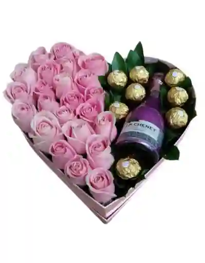 Flores , Rosa Caja Corazón Jp Chanel