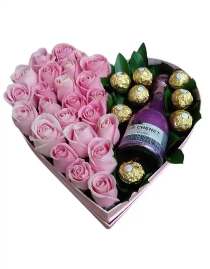 Flores , Rosa Caja Corazón Jp Chanel