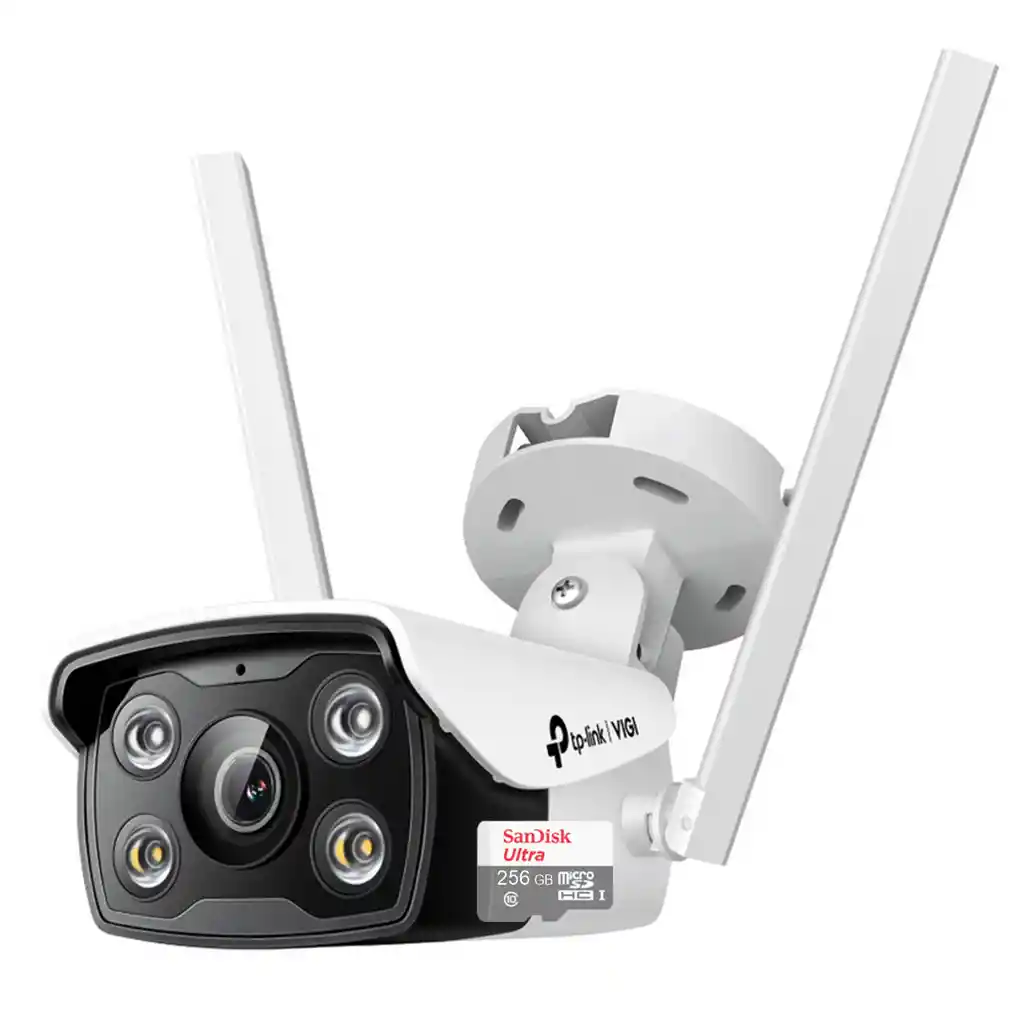 Cámara Wifi Exterior Bullet 4mp Tp-link Vigi C340-w + 256gb