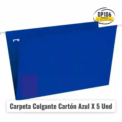 Carpeta Colgante Carton Azul X 5 Und