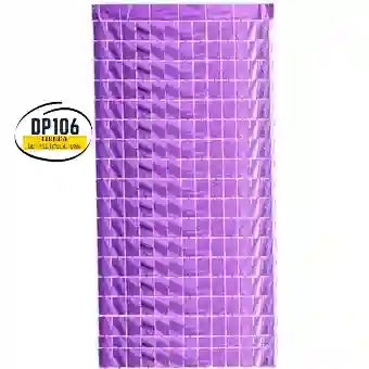 Cortina Para Fiesta Cuadros Lila / Morado Decorativa