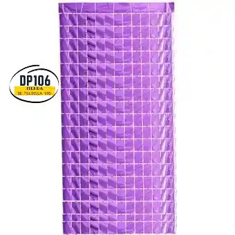 Cortina Para Fiesta Cuadros Lila / Morado Decorativa