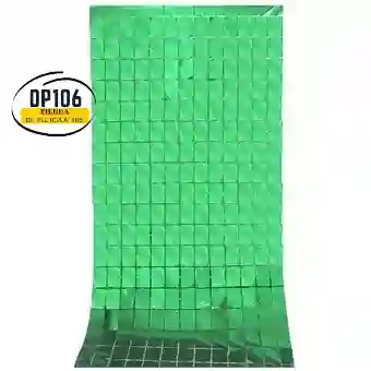 Cortina Para Fiesta Cuadros Verde