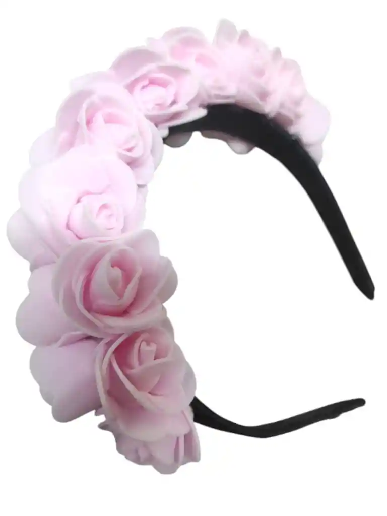 2 Diademas Rosas Foamy Para Halloween Catrina Disfraz Rosa Claro