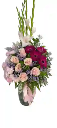 Flores, Jarrón Rosas Suaves