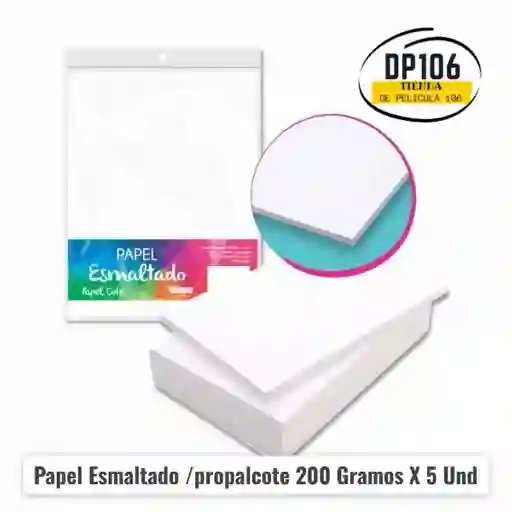 Papel Esmaltado /propalcote 200 Gramos X 5 Und