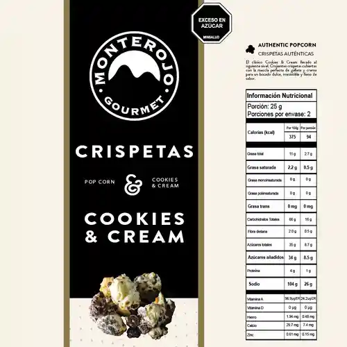 Crispetas Cookies And Cream Monterojo 50g