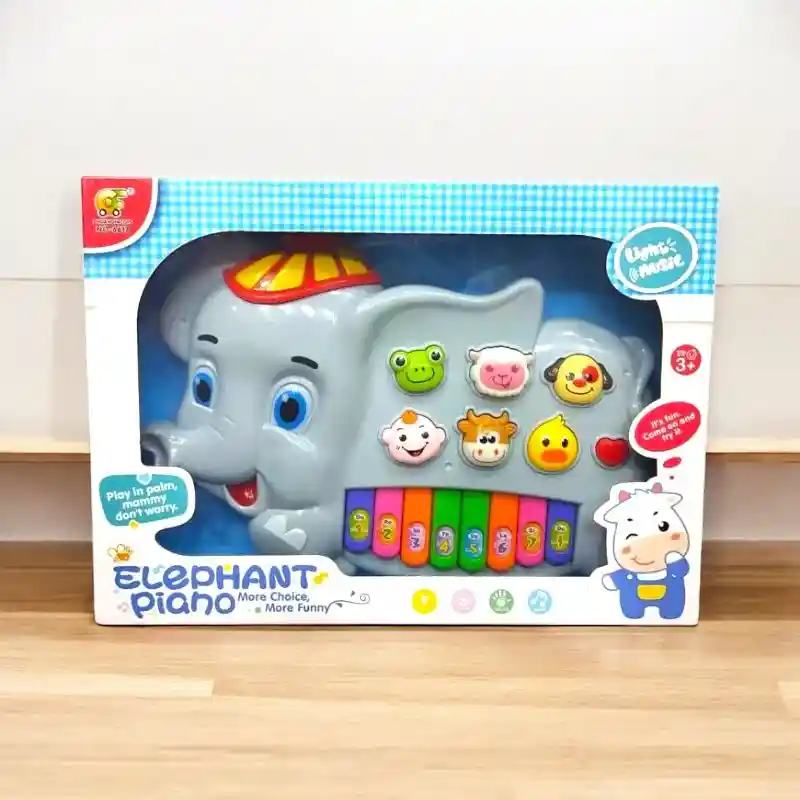 Organeta Piano Elefante Musical Juguete Bebe Con Luces