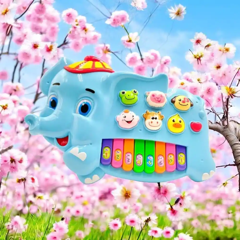 Organeta Piano Elefante Musical Juguete Bebe Con Luces