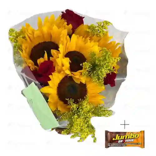 Bouquet 6 Girasoles / 3 Rosas