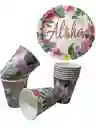 10 Platos Torta10 Vasos Desechables Fiesta Aloha Hawaiana
