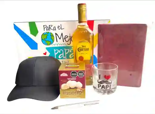 Regalo Especial Dia Del Padre Con Agenda Permanente, Tequila, Copa Y Gorra Para Papà - Dia Del Padre - Para El Mejor Papà Del Mundo Ref 6