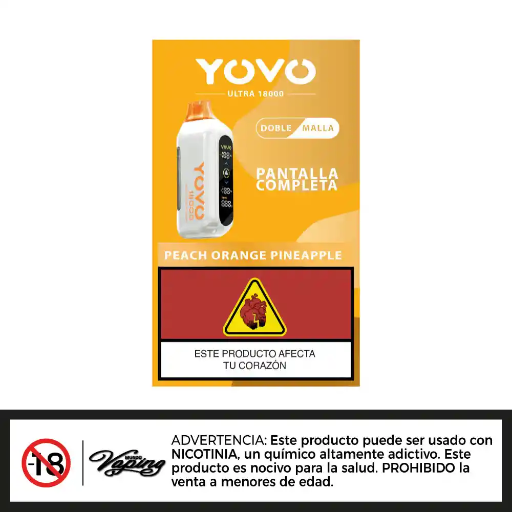 Yovo Ultra 18000 Puffs - Peach Orange Pineapple-vape Desechable
