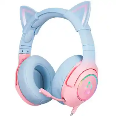 Diadema Gamer Onikuma Micrófono K9 Rosa Azul Gradiente Rgb