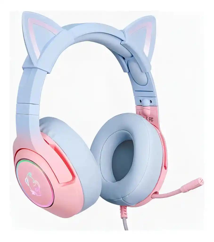 Diadema Gamer Onikuma Micrófono K9 Rosa Azul Gradiente Rgb