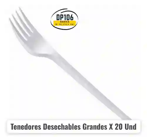 Tenedores Desechables Grandes X 20 Und