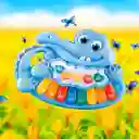 Piano Cocodrilo Sonido Y Notas Musicales Niños