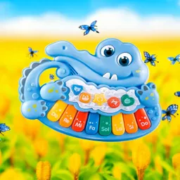 Piano Cocodrilo Sonido Y Notas Musicales Niños