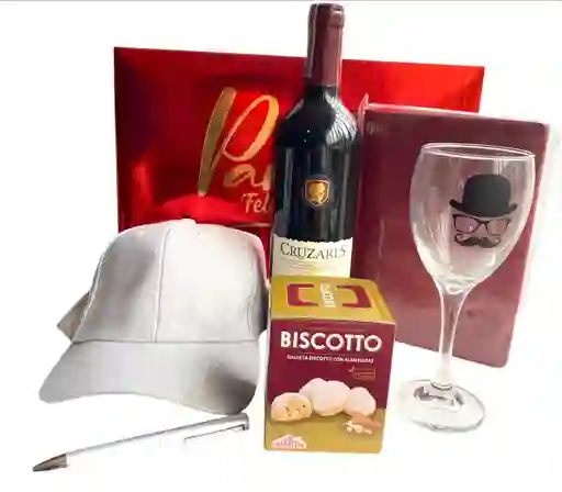Regalo Especial Papa Pro Con Agenda Y Vino - Regalo Feliz Cumpleaños - Regalo Feliz Dia