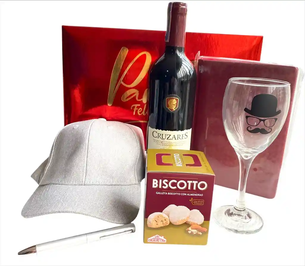 Regalo Especial Papa Pro Con Agenda Y Vino - Regalo Feliz Cumpleaños - Regalo Feliz Dia