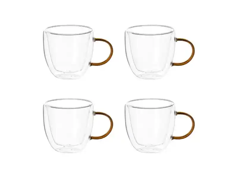 S/4 Tazas Café Borosilicato