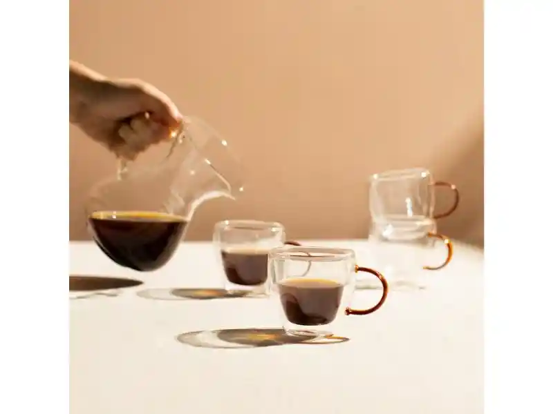 S/4 Tazas Café Borosilicato