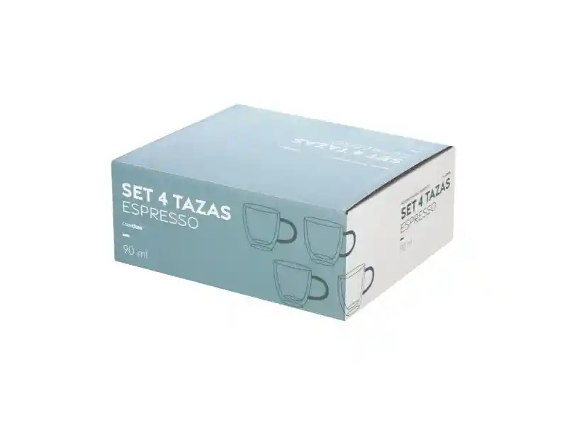 S/4 Tazas Café Borosilicato