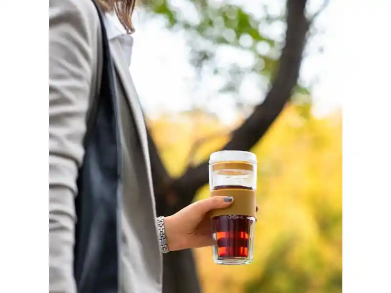 Vaso Vidrio Con Tapa 400ml