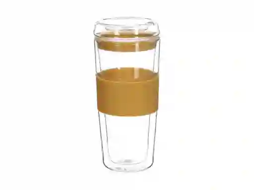 Vaso Vidrio Con Tapa 400ml