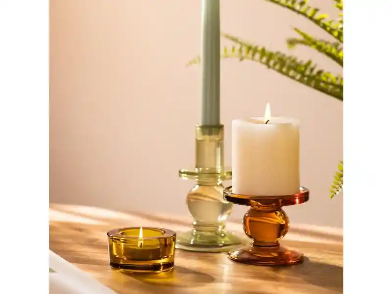 Porta Tealight Vidrio Basico