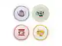 Set 4 Platos Bolsa Te
