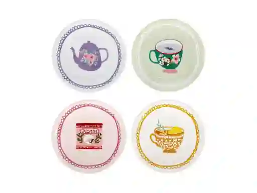 Set 4 Platos Bolsa Te