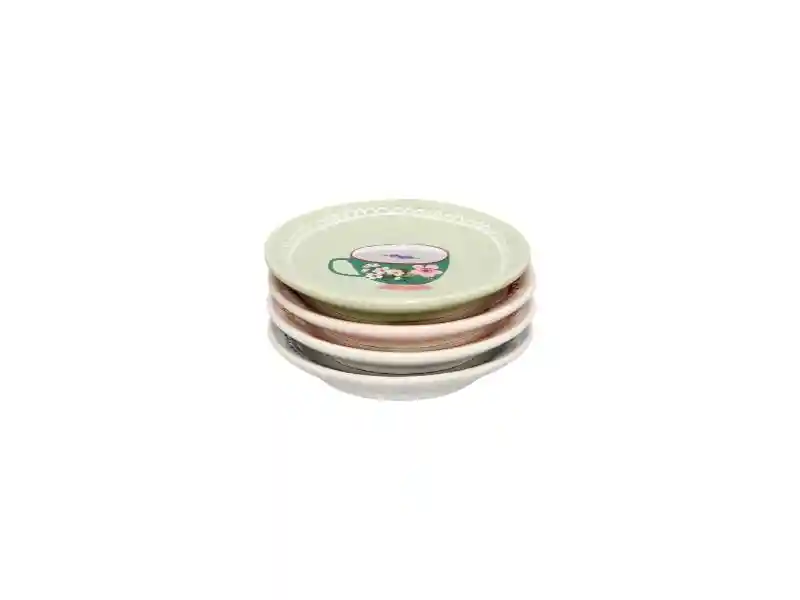Set 4 Platos Bolsa Te