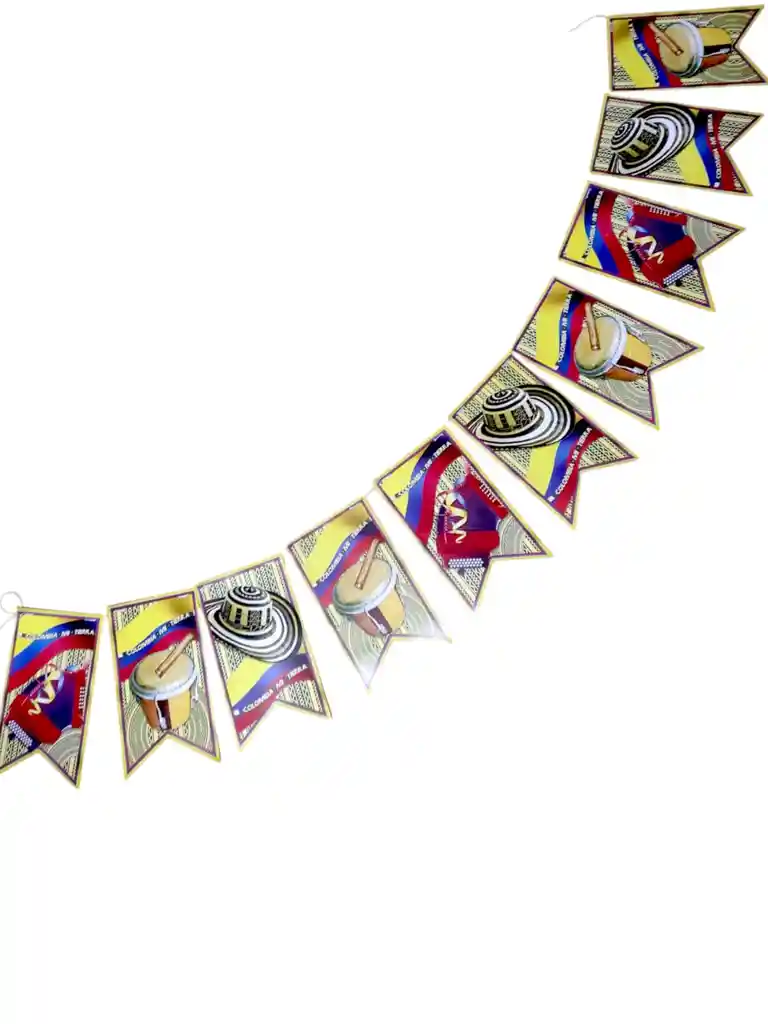 Kit Fiesta Colombiana Vasos Banderin Decoracion Cumpleaños