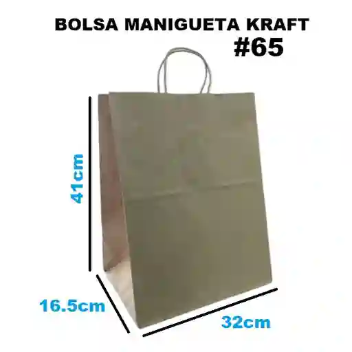 Bolsa Papel Kraft Manigueta 65 Libra X 1und