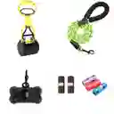 Kit Paseo Para Perros 4 En 1 Correa + Recogedor + Porta Bolsas + 5 Rollos Bolsas