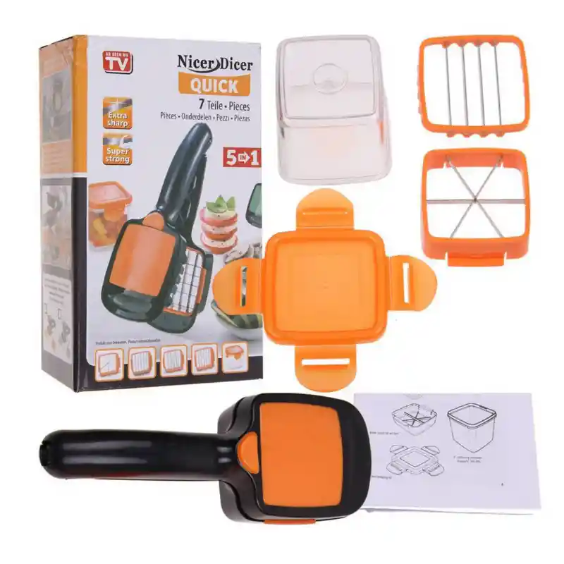 Cortador Multiple De Verduras Frutas Naranja Original 5en1