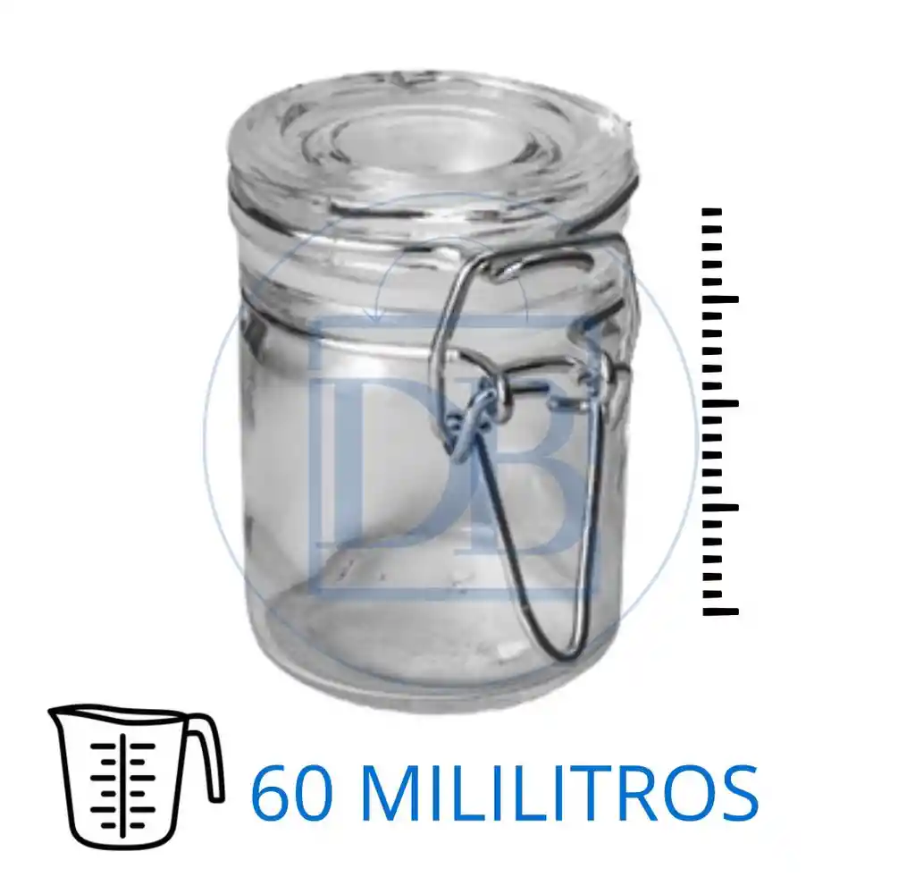 Frasco De Vidrio 60ml Hermetico