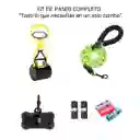 Kit Paseo Para Perros 4 En 1 Correa + Recogedor + Porta Bolsas + 5 Rollos Bolsas