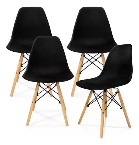 Silla Charles Eames Colores Con Patas De Madera 82x47 Cm