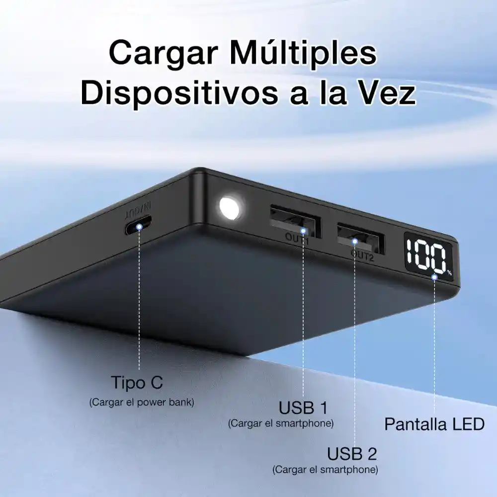 Power Bank Bateria Portatil 1hora Gar263 10000 Mah 10.5w