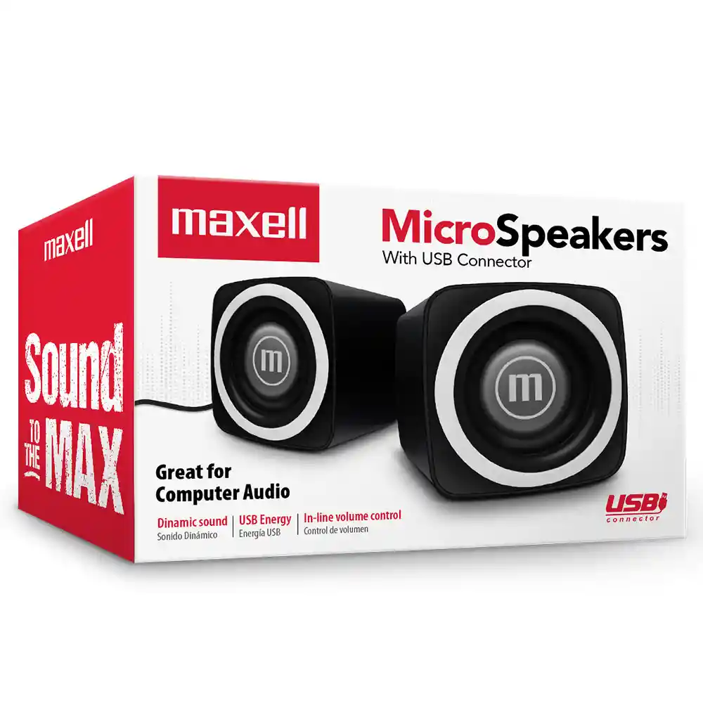 Bocina Maxell Ss-120 Usb + 3.5mm Micro Stereo White