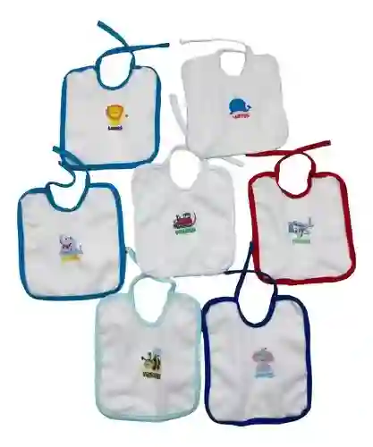 Babero Delantal Bebe Niño - Semanario Impermeable X7 Unidades
