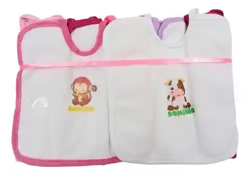 Babero Delantal Bebe Niña - Semanario Impermeable X7 Unidades