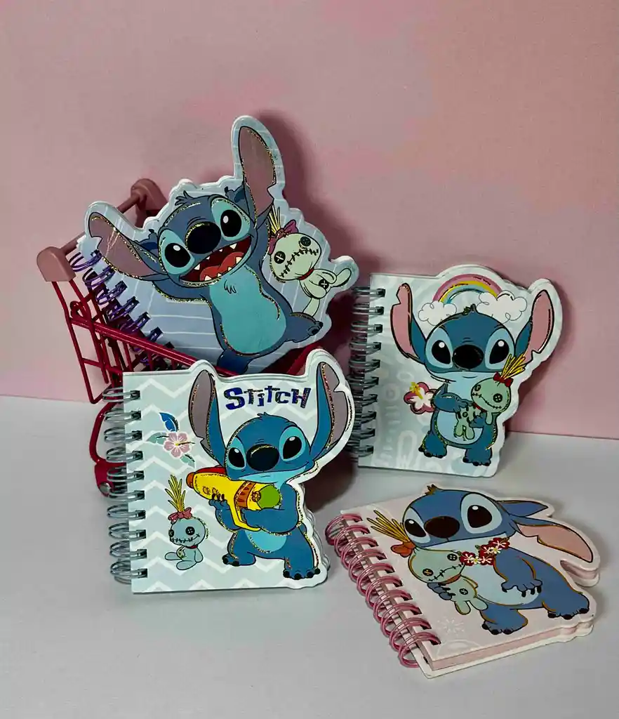 Agenda Argollada Stitch Y Llavero Peluche